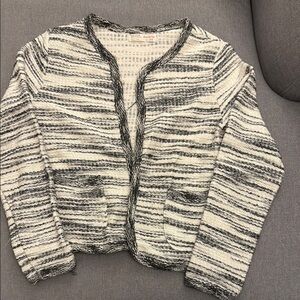 Zara Striped Black and White Girls Sweater Jacket